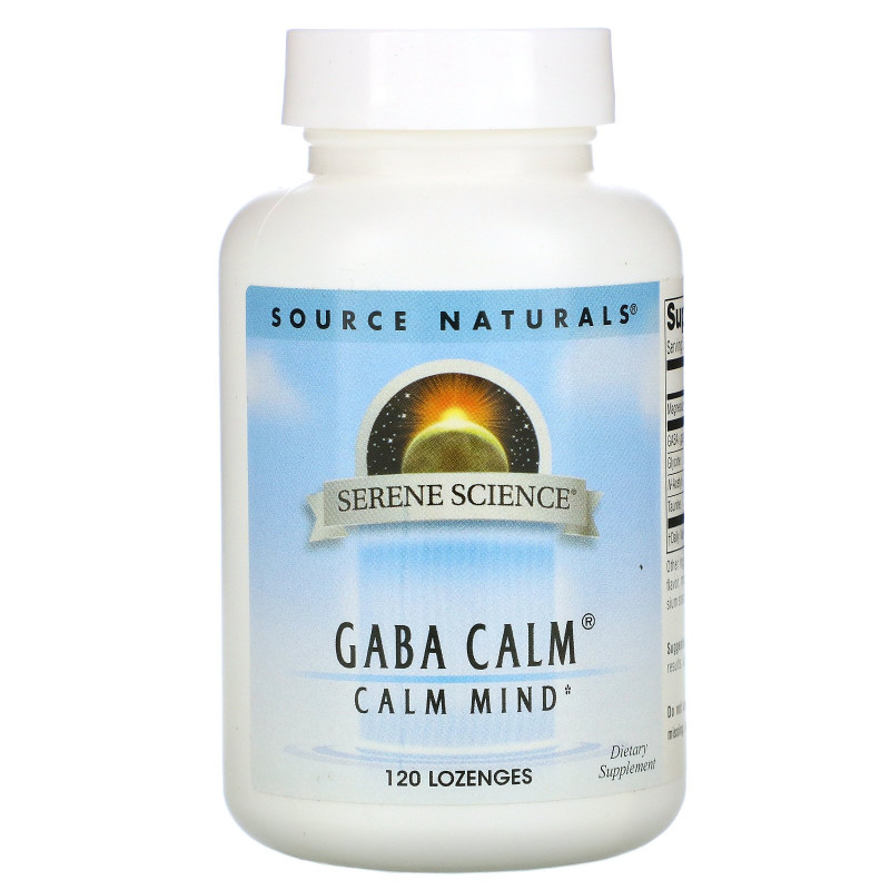 Source Naturals, Успокоительное средство GABA Calm с мятным вкусом, 120 пастилок