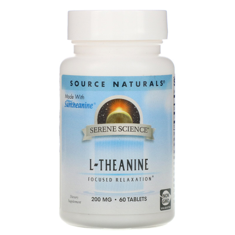 Source Naturals, L-теанин, 200 мг, 60 таблеток