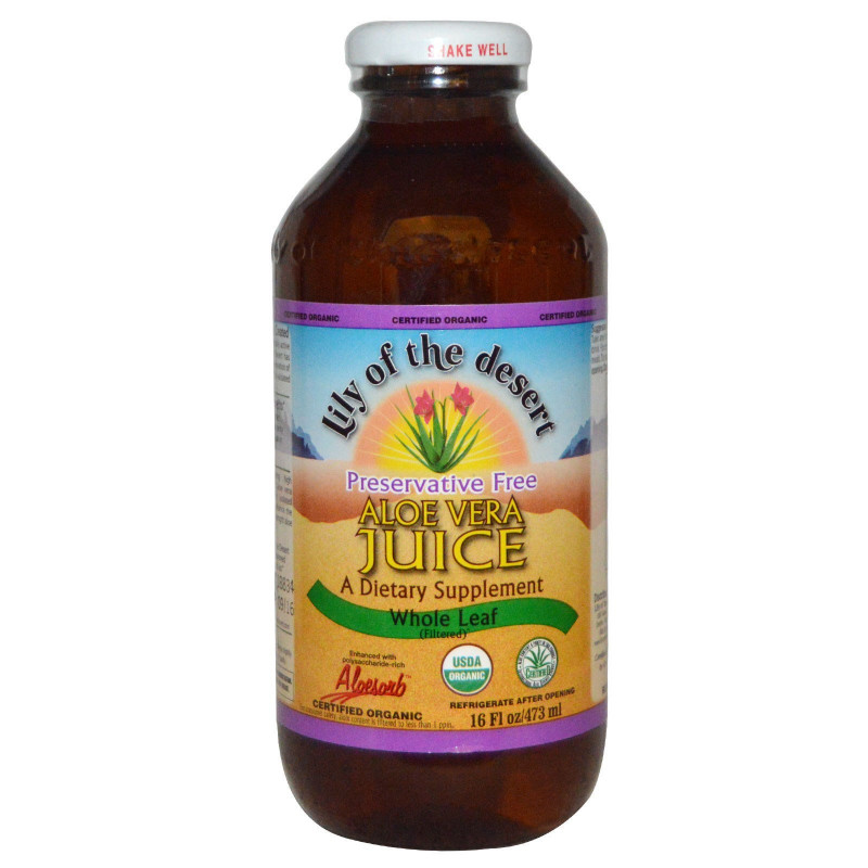 Lily of the Desert, Organic, Aloe Vera Juice, Whole Leaf, 16 fl oz