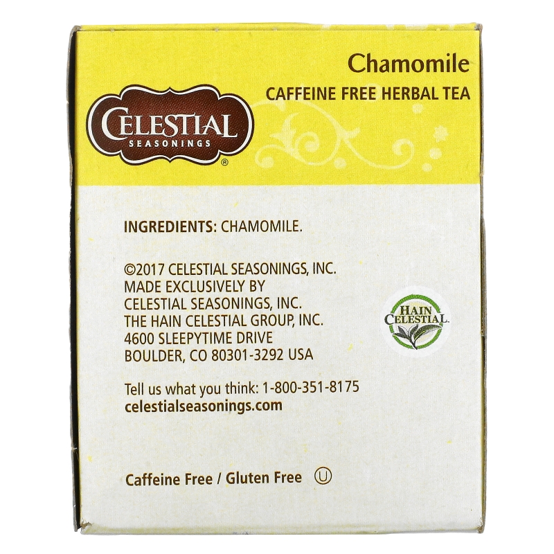 Celestial Seasonings, Травяной чай, без кофеина, ромашка, 20 чайных пакетиков, 0,9 унций (25 г)