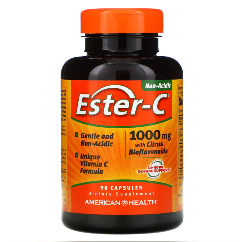 American Health, Ester-C с цитрусовыми биофлавоноидами, 1000 мг, 90 капсул