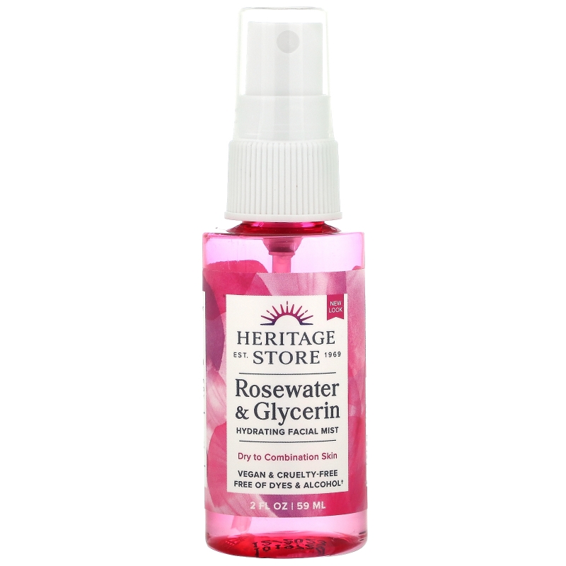 Heritage Store, Rosewater & Glycerin, Atomizer Mist Spray, 2 fl oz (59 ml)