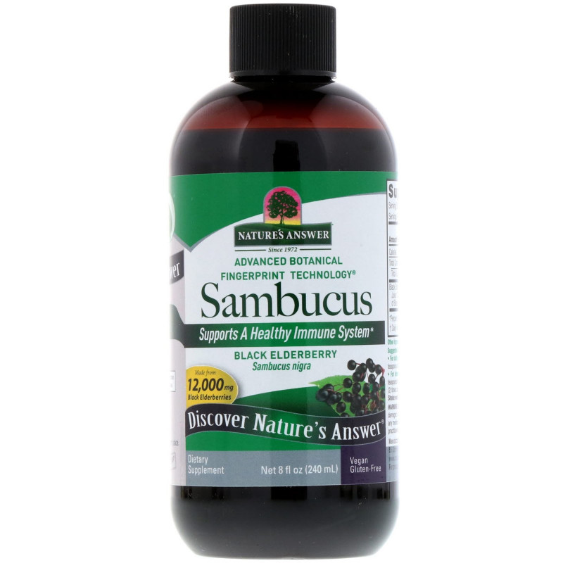 Nature's Answer, Sambucus, Black Elderberry, 12,000 mg, 8 fl oz (240 ml)