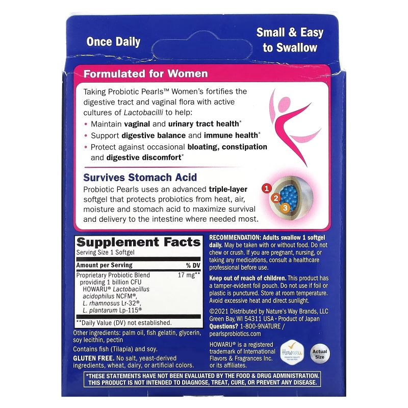 Nature's Way, Probiotic Pearls Women's, Vaginal & Digestive Health , 90 Softgels