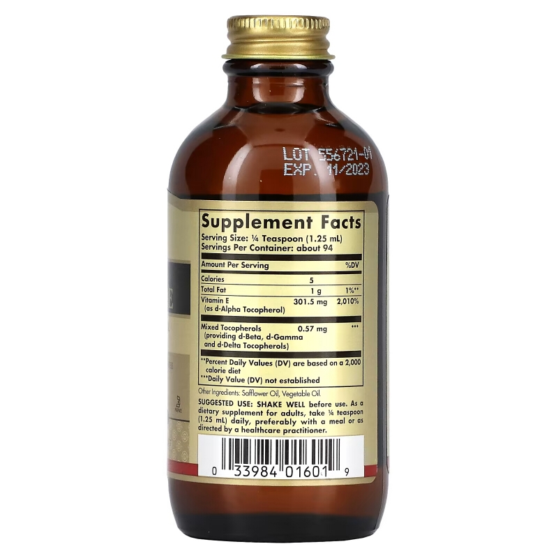 Solgar, Natural Liquid Vitamin E, 4 fl oz (118 ml)