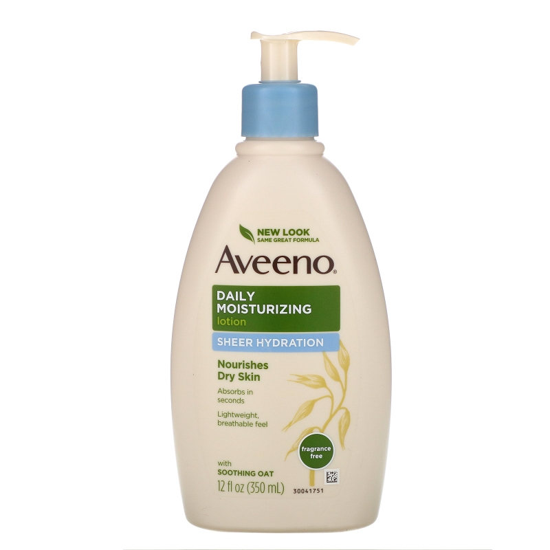 Aveeno, Active Naturals, Daily Moisturizing Lotion, Sheer Hydration, Fragrance Free, 12 fl oz (350 ml)