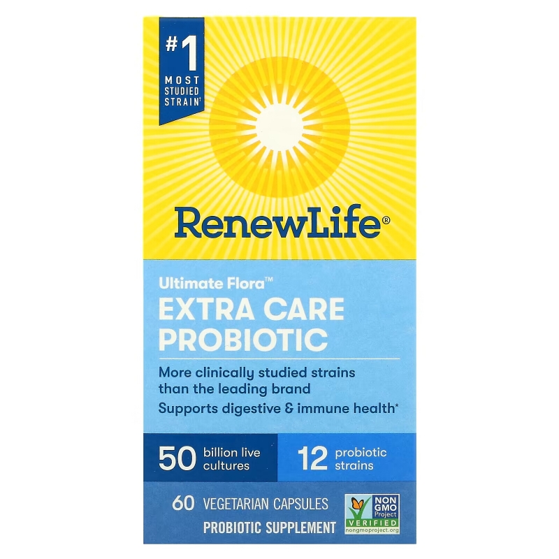 Renew Life, Extra Care, Ultimate Flora Probiotic, 50 Billion Live Cultures, 60 Vegetarian Capsules