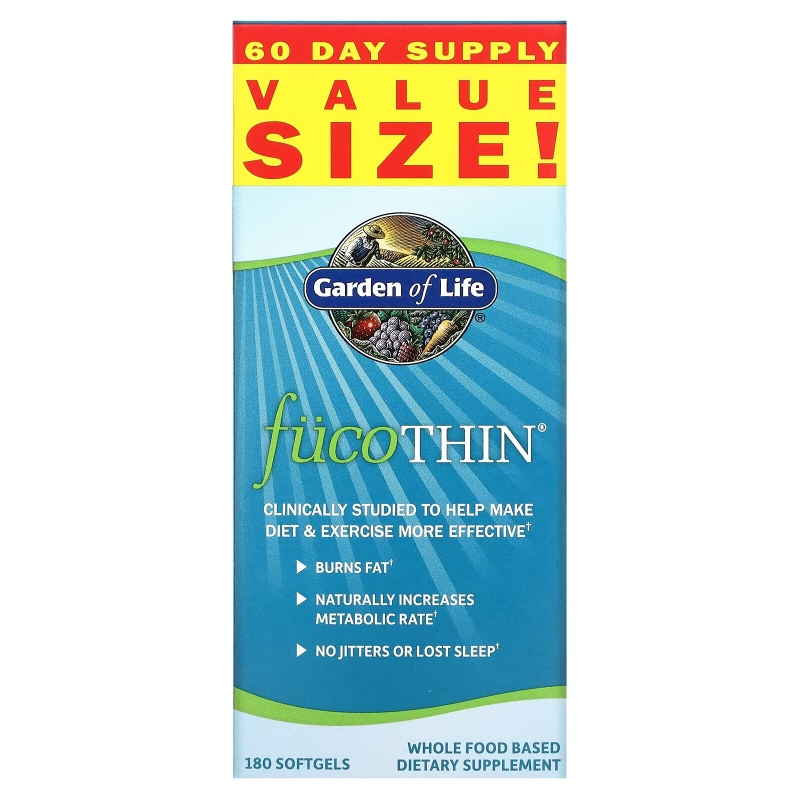 Garden of Life, FucoThin, 180 гелевых капсул