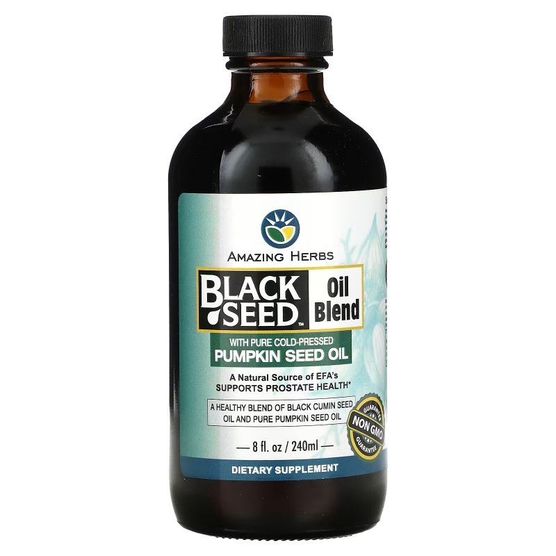 Amazing Herbs, Black Seed Oil Blend with Pure Cold-Pressed Pumpkin Seed Oil, 8 fl oz (240 ml)