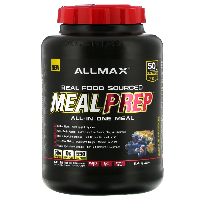 ALLMAX Nutrition, Real Food Sourced Meal Prep, All-in-One Meal, BlueBerry Cobbler, 5.6 lb (2.54 kg)