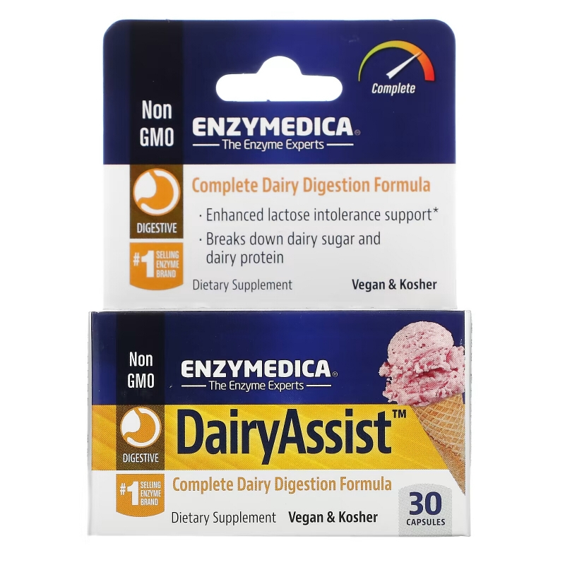 Enzymedica, DairyAssist, 30 капсул