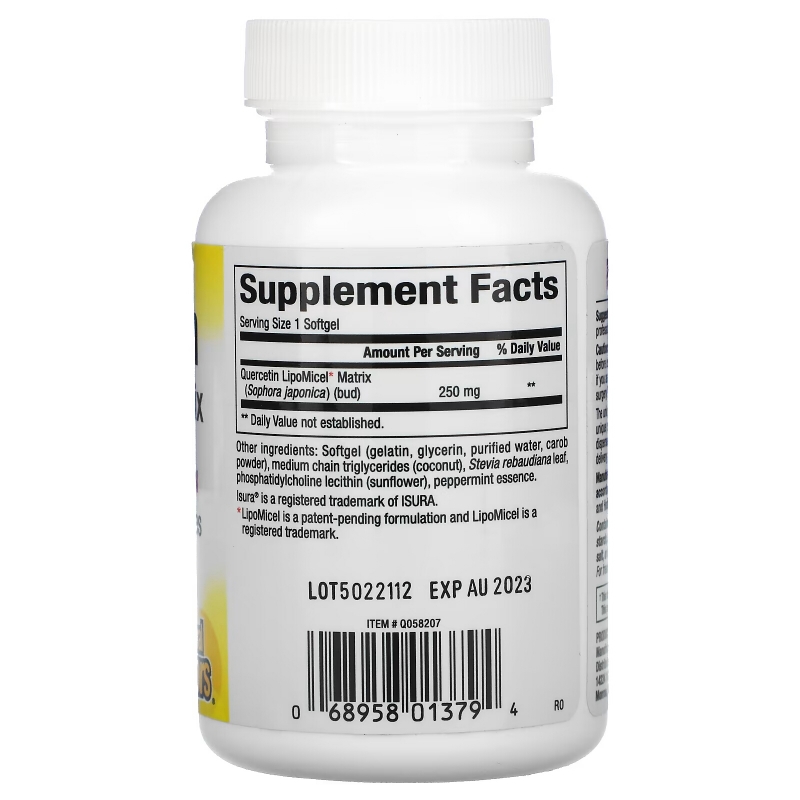 Natural Factors, Quercetin LipoMicel Matrix, 30 Liquid Softgels