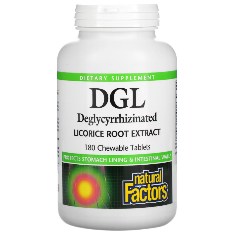 Natural Factors, DGL, Deglycyrrhizinated Licorice Root Extract, 180 Chewable Tablets