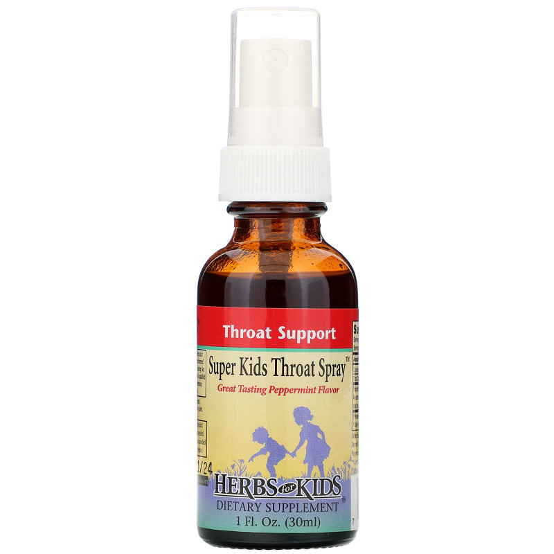 Herbs for Kids Super Kids Throat Spray Peppermint 1 fl oz (30 ml)