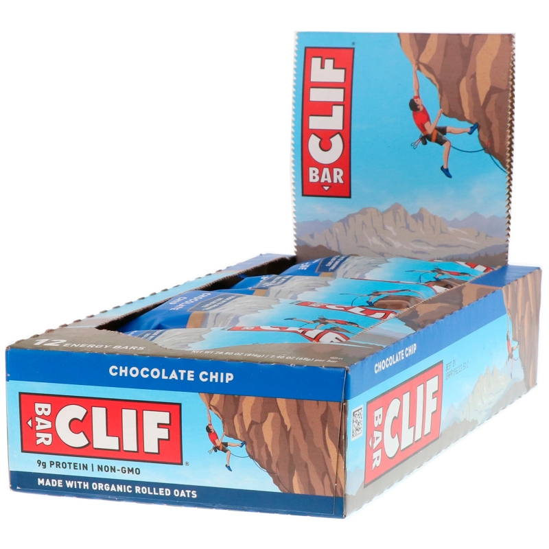 Clif Bar, Energy Bar, Chocolate Chip, 12 Bars, 2.40 oz (68 g) Each