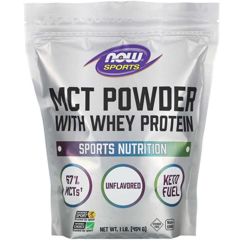 Now Foods, Sports, MCT Powder with Whey Protein, Unflavored, 1 lb (454 g)