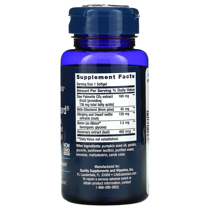 Life Extension PalmettoGuard сереноя/корень крапивы с бета-систостеролом 60 желатиновых капсул
