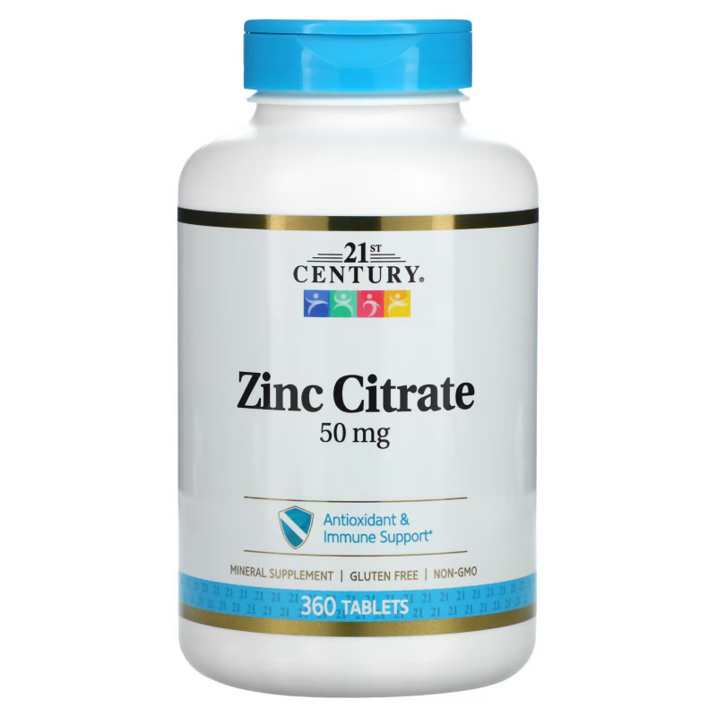 21st Century, Zinc Citrate, 50 mg, 360 Tablets