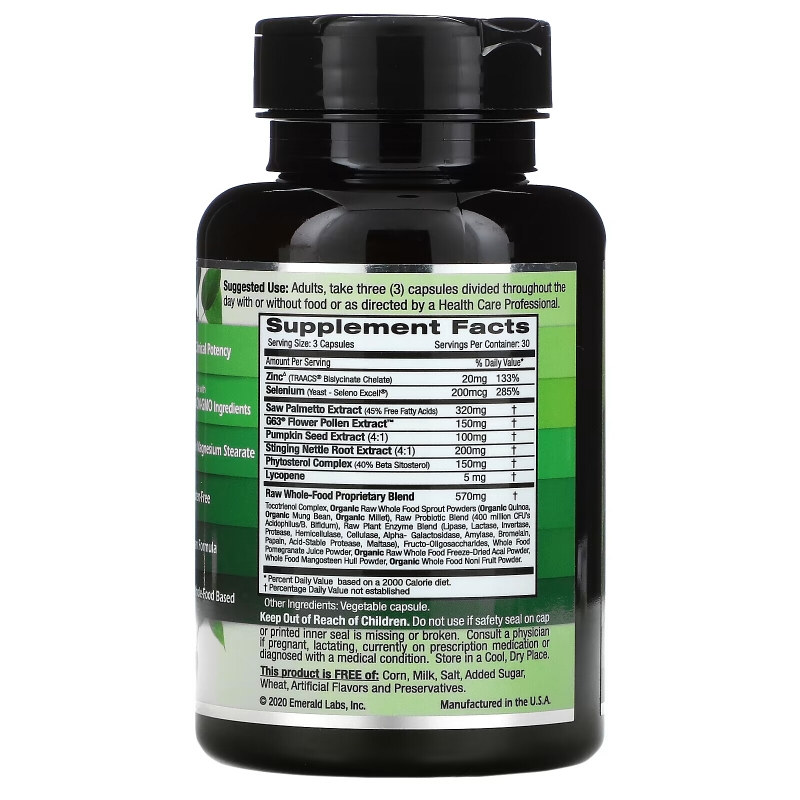 Emerald Laboratories, Prostate Health, 90 Vegetable Caps