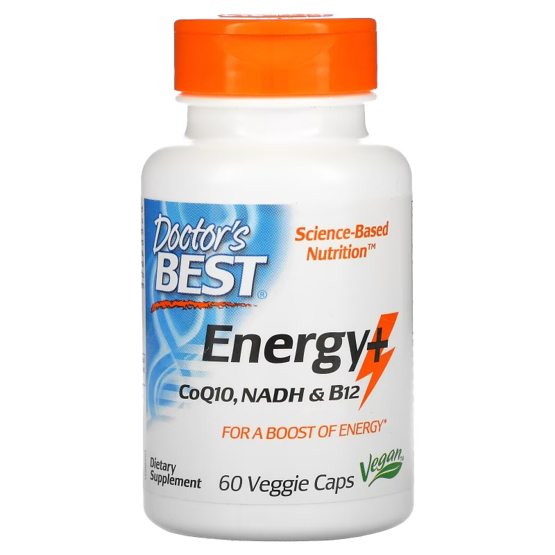 Doctor's Best, Energy+ CoQ10, NADH & B12, 60 Veggie Caps