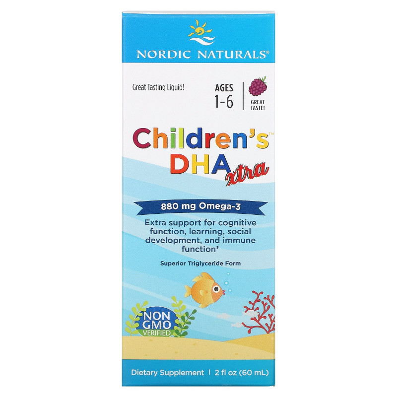 Nordic Naturals, Children's DHA Xtra, Ягодный пунш, 2 ж. унц.(60 мл)