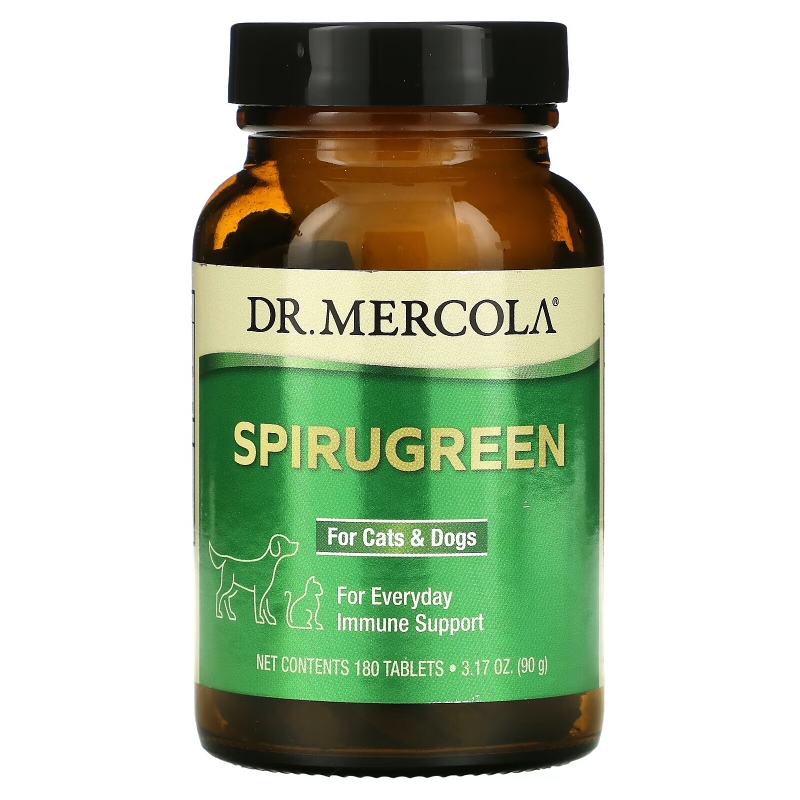 Dr. Mercola, SpiruGreen, For Cats & Dogs, 180 Tablets, 3.17 oz (90 g)