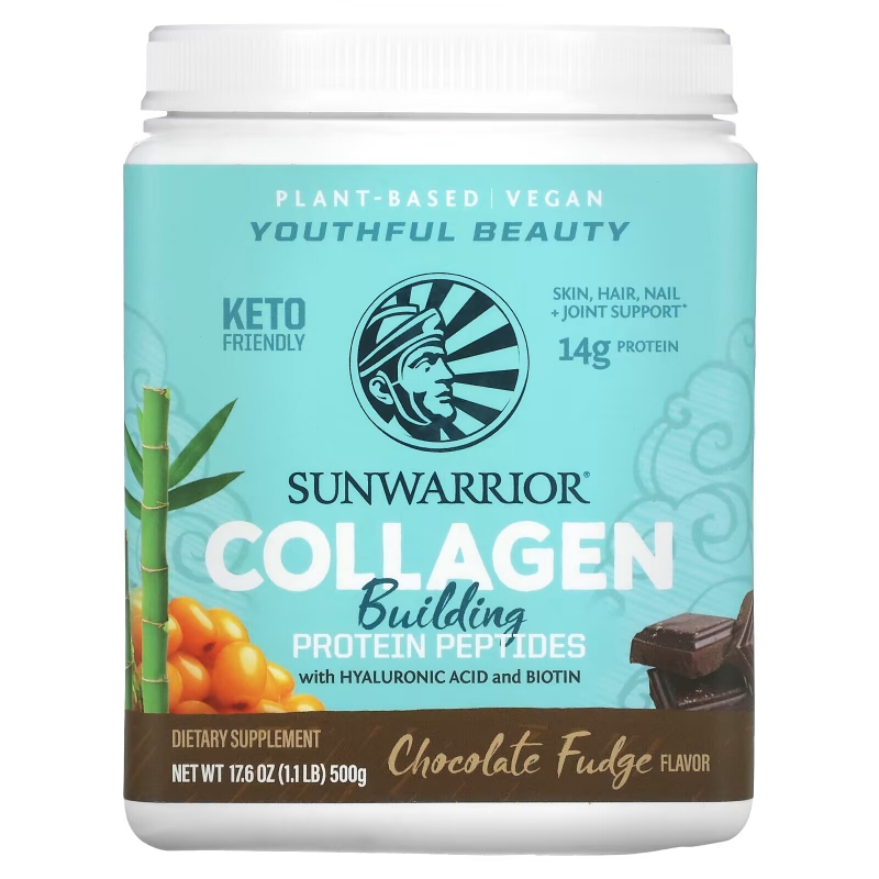 Sunwarrior, Collagen Building Protein Peptides, Chocolate Fudge, 17.6 oz (500 g)