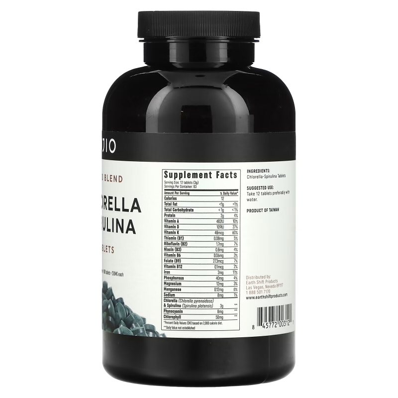 Ojio, Chlorella Spirulina, 50/50 Blend, 250 mg, 1,000 Tablets