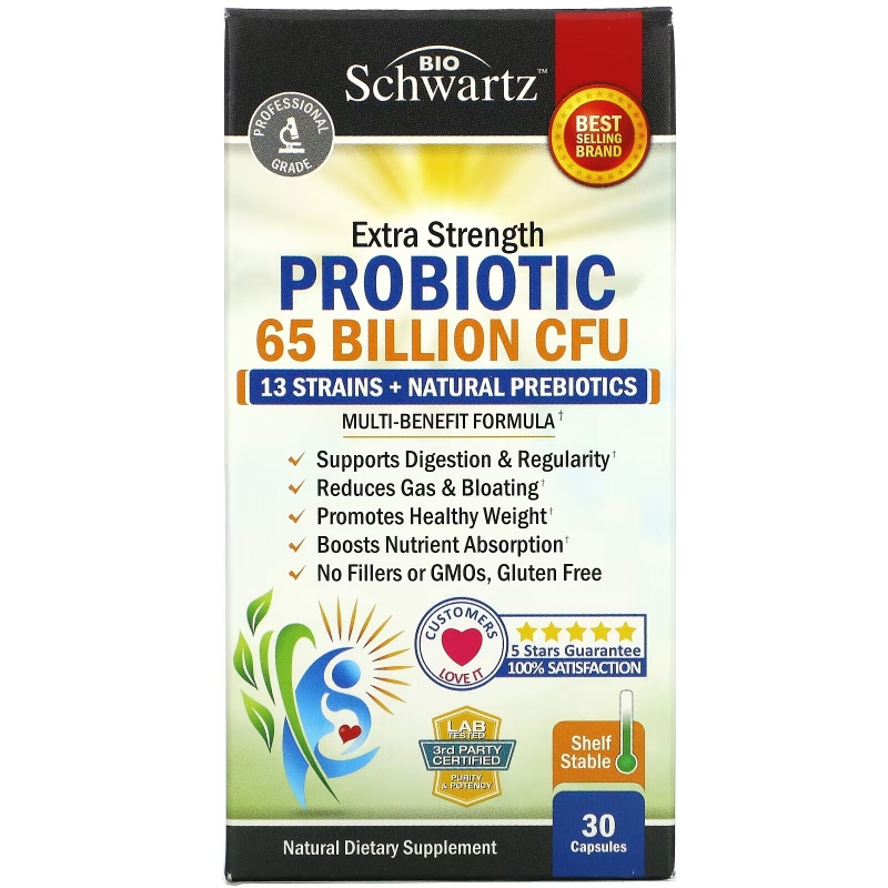 BioSchwartz, Probiotic, 65 Billion CFU, 30 Capsules