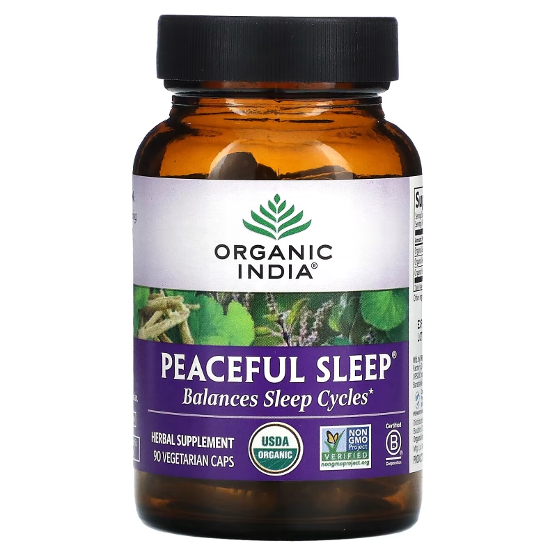 Organic India, Peaceful Sleep, 90 Vegetarian Caps