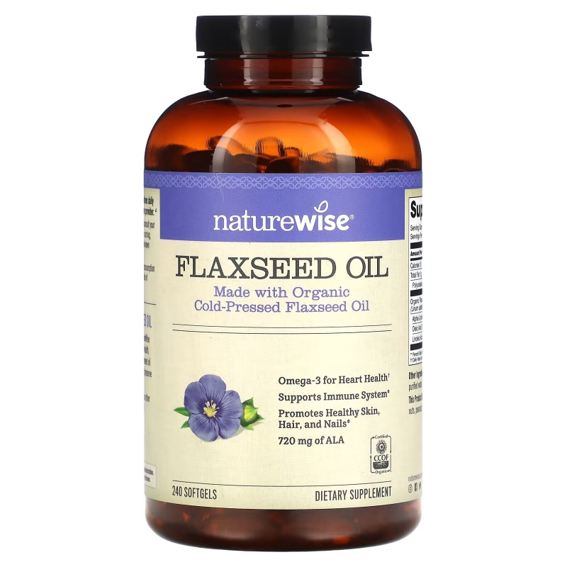 NatureWise, Flaxseed Oil, 240 Softgels