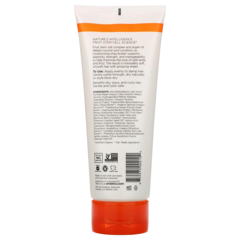 Andalou Naturals Argan & Sweet Orange Smooth Hold Styling Cream 6.8 fl oz (200 ml)