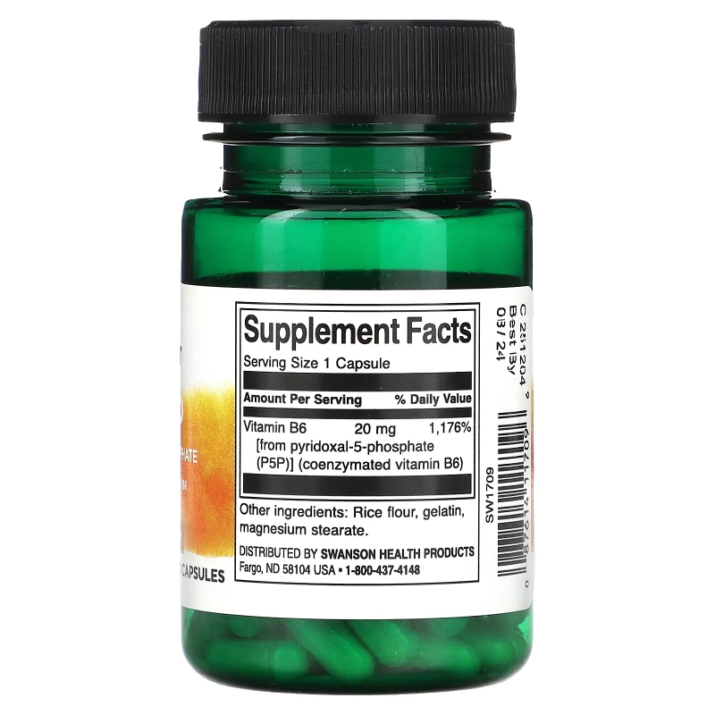 Swanson, P-5-P Pyridoxal-5-Phosphate, 20 mg, 60 Capsules