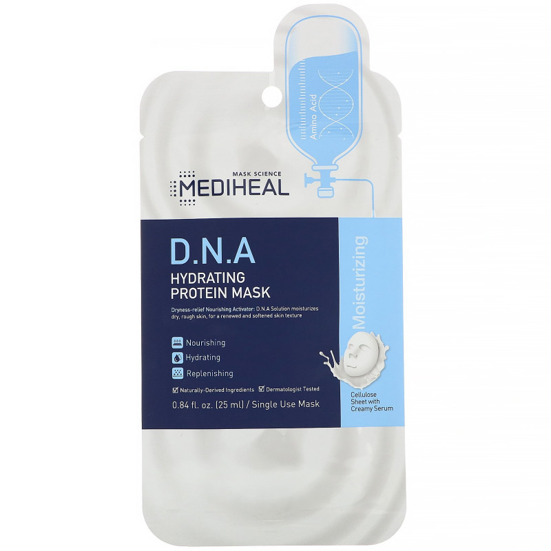 Mediheal, D.N.A Hydrating Protein Mask, 1 Sheet, 0.84 fl oz (25 ml)