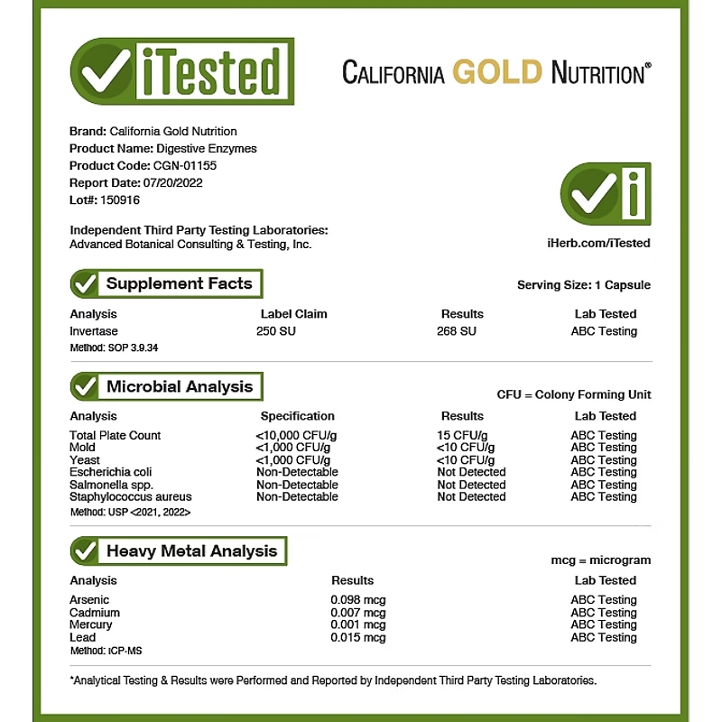 California Gold Nutrition, Пищеварительные ферменты, широкий спектр, вегетарианский продукт, без-ГМО, 90 вегетарианских капсул