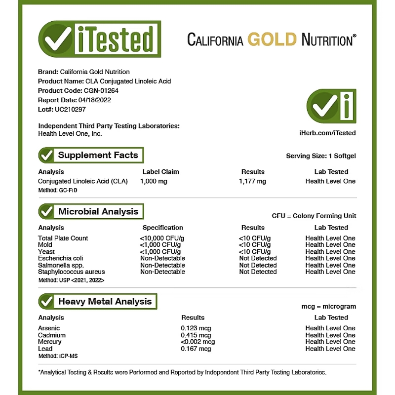 California Gold Nutrition, КЛК, конъюгированная линолевая кислота, 1000 мг, 90 мягких таблеток